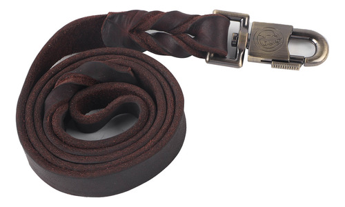 Collar Para Perro, 1 Pieza, De Piel Suave Y Correa En Cadena