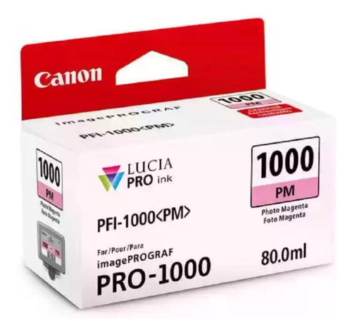 Cartucho De Tinta Canon Pfi 1000 Pm Photo Magenta 80ml