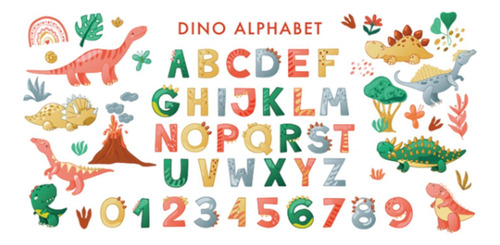 De Pared Con Alfabeto De Dinosaurio, Para Pared, Despegar Y