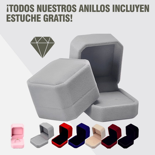 Anillo De Compromiso Plata Ley 925 De Hermosa Piedra Grande
