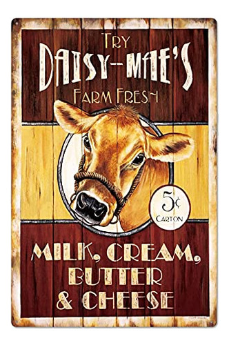 Vintage Old Iron Plaque | Farm Fresh Milk Cream Butter ...