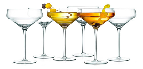 Copas De Martini 6 Juegos De Cristal Nutrichef Ncglmt68