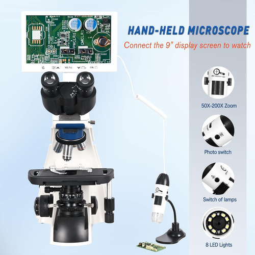 Hsl Microscopio Compuesto Trinocular Para Adultos