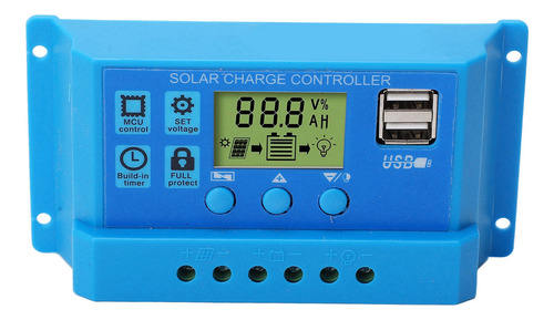 Controlador De Carga Solar Pwm, Pantalla Lcd, Parámetro Ajus