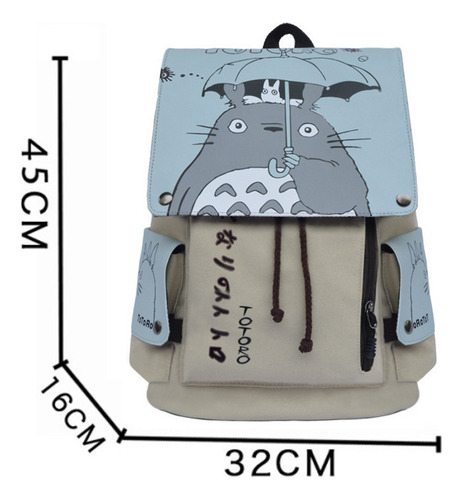 Linda Mochila De Lona Totoro, Mochila Escolar Para Estudiantes De Attack On Titan
