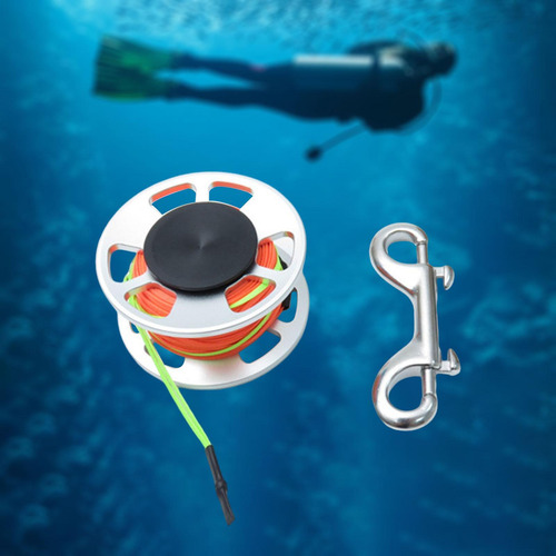 Scuba Diving Reel Scuba Spool Finger Reel With Clip Silver