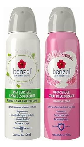Benzal Spray Desodorante Íntimo, Piel Sensible, Fragancia A