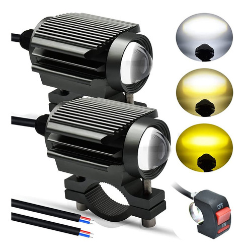 Par Faros Luces Led Para Motos Auto Doble Color Impermeable