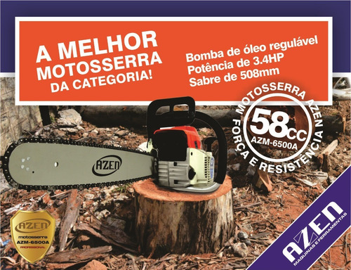 Motosserra A Gasolina 58 Cilindradas Moto Serra Profissional