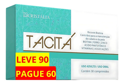 Tacitá Cabelos E Unhas Leve 60 + 30 Comprimidos  De Brinde
