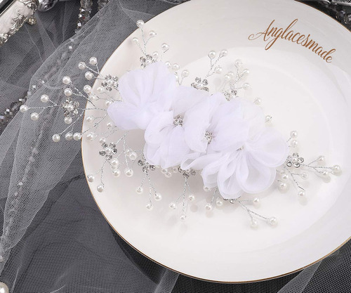 Pinza De Pelo Nupcial Anglacesmade Flor Peine Para El Cabell