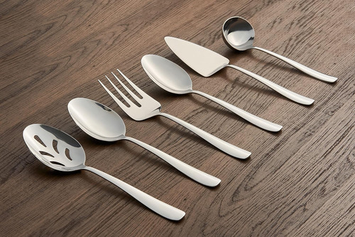 Cambridge Silversmiths Bourne Mirror Juego De Servir De 6...