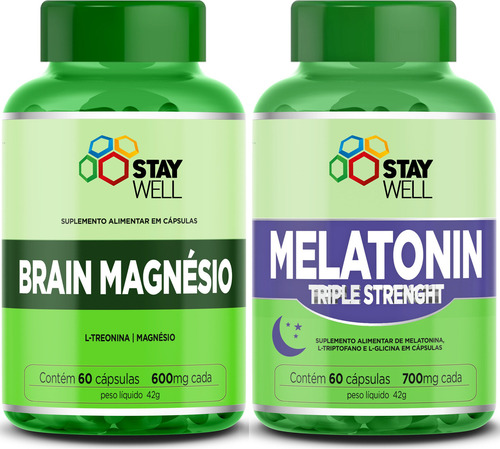 Kit Melatonina Triple Premium + Magnésio L Treonato 500mg Sabor Melatonin