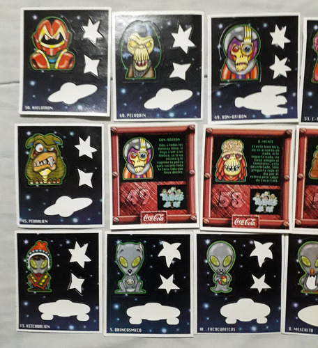 Lote 27 Tarjetas / Calcomanias Hielocos Alien Coca Cola 1999 (Usado)