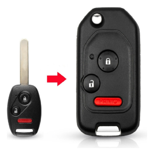 Carcasa Llave Flip Honda De 2 Botones + Pánico