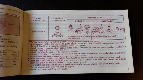 Manual De Instrucciones Reloj Casio 587/596 (Usado)
