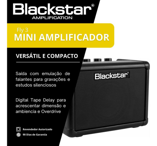 Amplificador De Guitarra Fly 3 Mini Amp Com Overdrive Delay