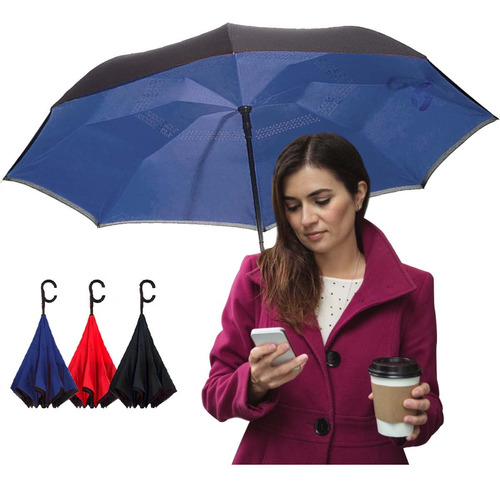 Guarda-chuva Invertido Premium Dupla Camada Automático Top