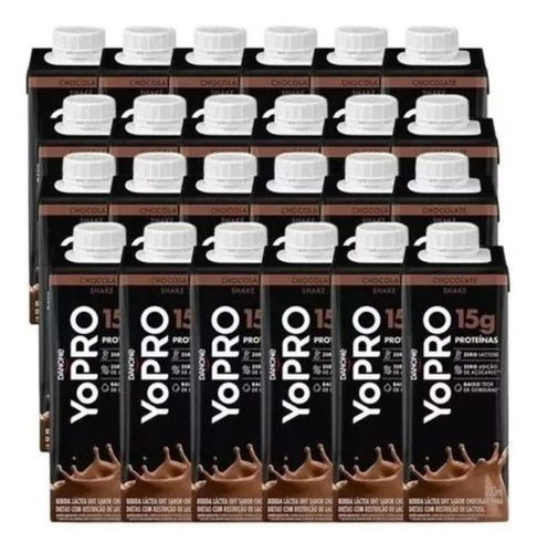 Danone Yo Pro Chocolate 15g Proteina Whey Yopro 24 unidades