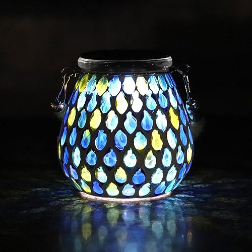 Outdoor Solar Lights With Multiple Color Mosaic Glass J...