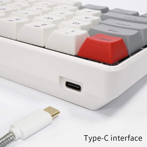Teclado Mecánico Para Juegos Sk61 Gray Hotswap Con Int...