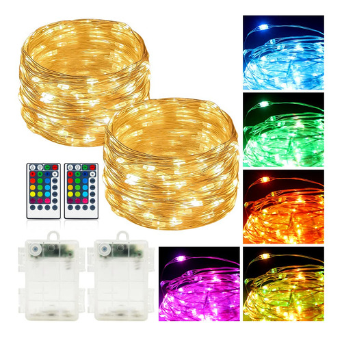 Guirnalda De 120 Luces Led Multicolor Para Decoracion 2pzs