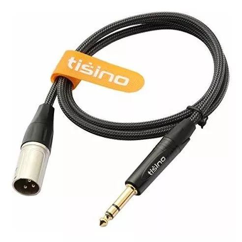 tisino Cable de micrófono XLR hembra a 1/4 (0.250 in) TS Mono Jack Cable de  micrófono desequilibrado para micrófono dinámico - 10 pies/9.8 ft