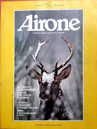 Airone Revista N°57 Gennaio 1986 Editoriale Mondadori #