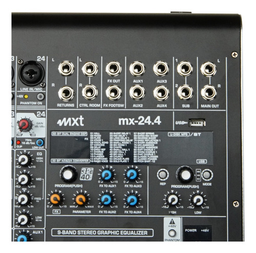 Mesa De Som 24 Canais Bluetooth Interface Audio Gravação Usb