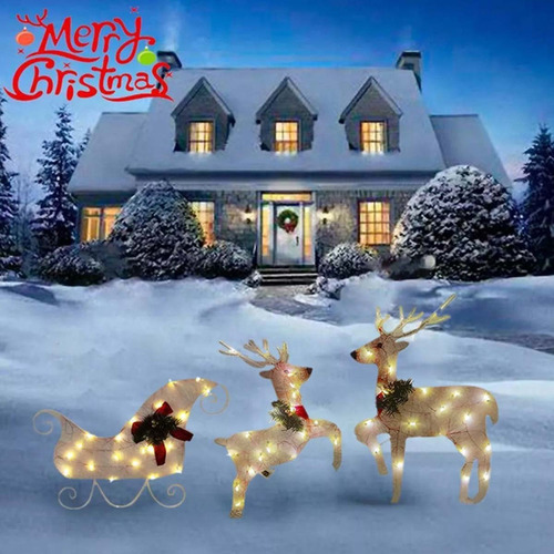 3 Adornos Navideños Para Decoración Exterior Con Forma De Re