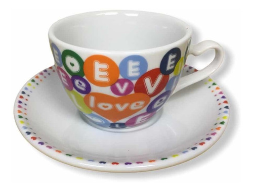 Taza Con Plato Cafetera Cerámica 130 Ml A1