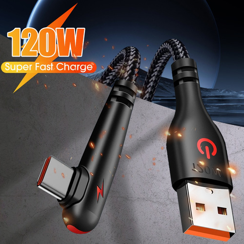 Cable Usb Tipo C De 90 Grados Cable De Datos De Carga Rápida