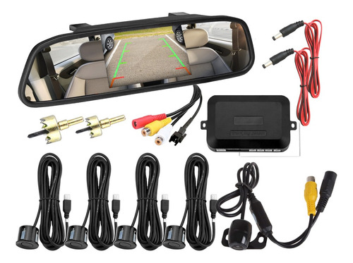 Espejo Retrovisor Camara Sensor Estacionamiento Pantalla Kit