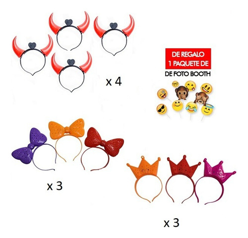 Combo Vinchas X 10 Unidades Led Luminosas Color