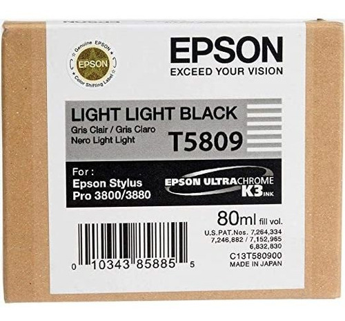 Cartucho De Tinta Negro Luz Epson Ultrachrome K3 T5809 Luz