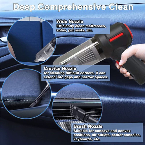 \ Potente Aspirador De Coche Portátil Recargable A.