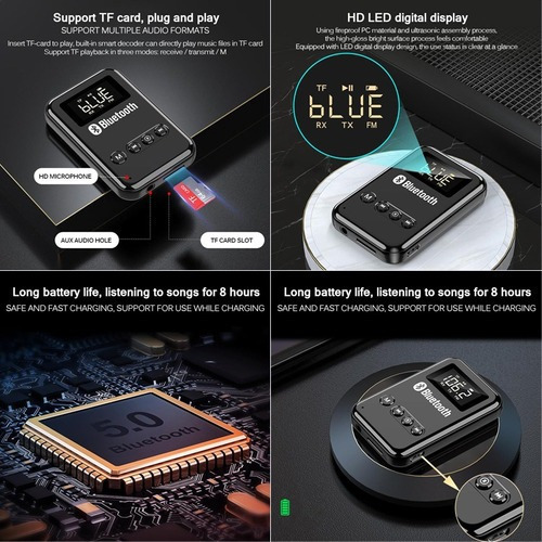 Transmissor E Receptor Bluetooth 5.0 Com Tela Lcd