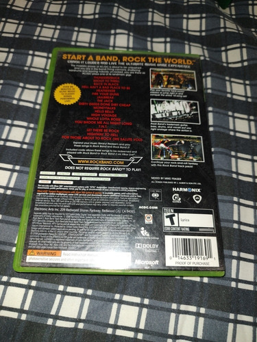 Xbox 360 Videojuego Rock Band Ac/dc Live Track Pack FĂsico (Usado)