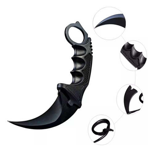 Cuchillo Táctico Karambit + Funda, Camping, Militar, Combate