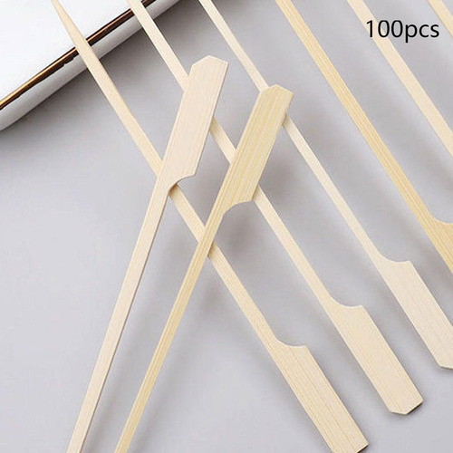 4 Set De 100 Brochetas De Madera Natural Para 4 Piezas