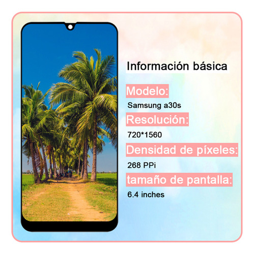 Zhangtuo Pantalla Lcd Para Samsung A30s A307f Sm-a307f A307fn A307g A307gn A307gt Con Marco