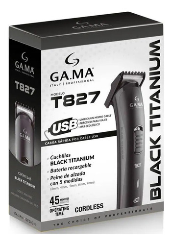 Recortador De Barba Gama Inalámbrico 5 Posiciones Carga Usb