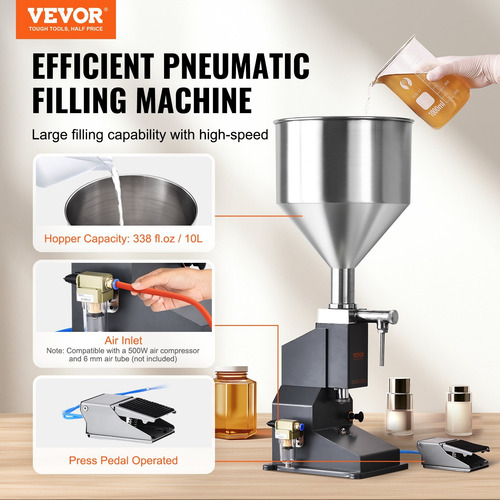 Máquina Llenadora Liquidos Viscosos Neumatica 5 A 50ml