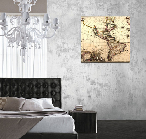 Vinilo Decorativo 30x30cm Mapa Continente Antiguo