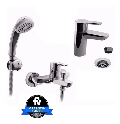 Griferia Lavatorio Ducha Fv Puelo Monocomando Cromo