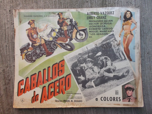 Vintage Lobby Card Mexicano Caballos De Acero #2!