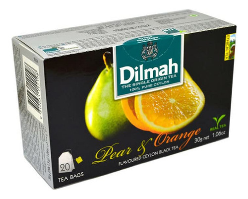 Dilmah Te Negro De Ceilan Con Sabor A Pera Y Naranja, 20 Bol