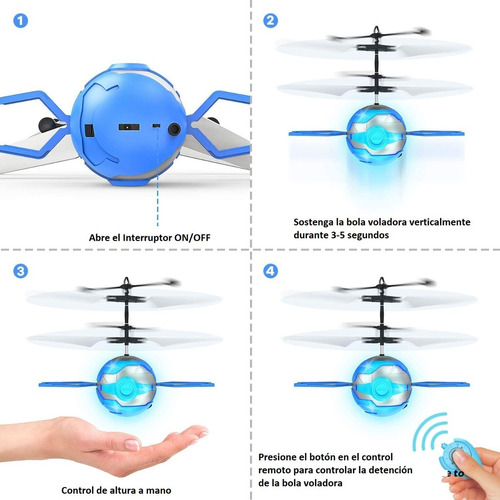 Bola Voladora Dron Ufo Rc Inducción Infrarroja Control Remot