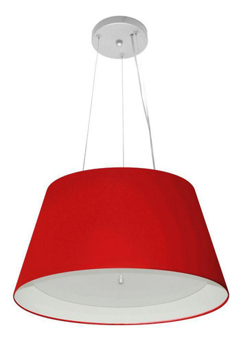 Lustre Pendente Cone Md-4119 40x30cm Bordo/branco Bivolt