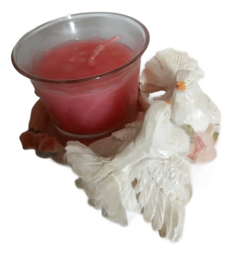 Candelabro Pequeño Con Pareja De Palomas (Usado)